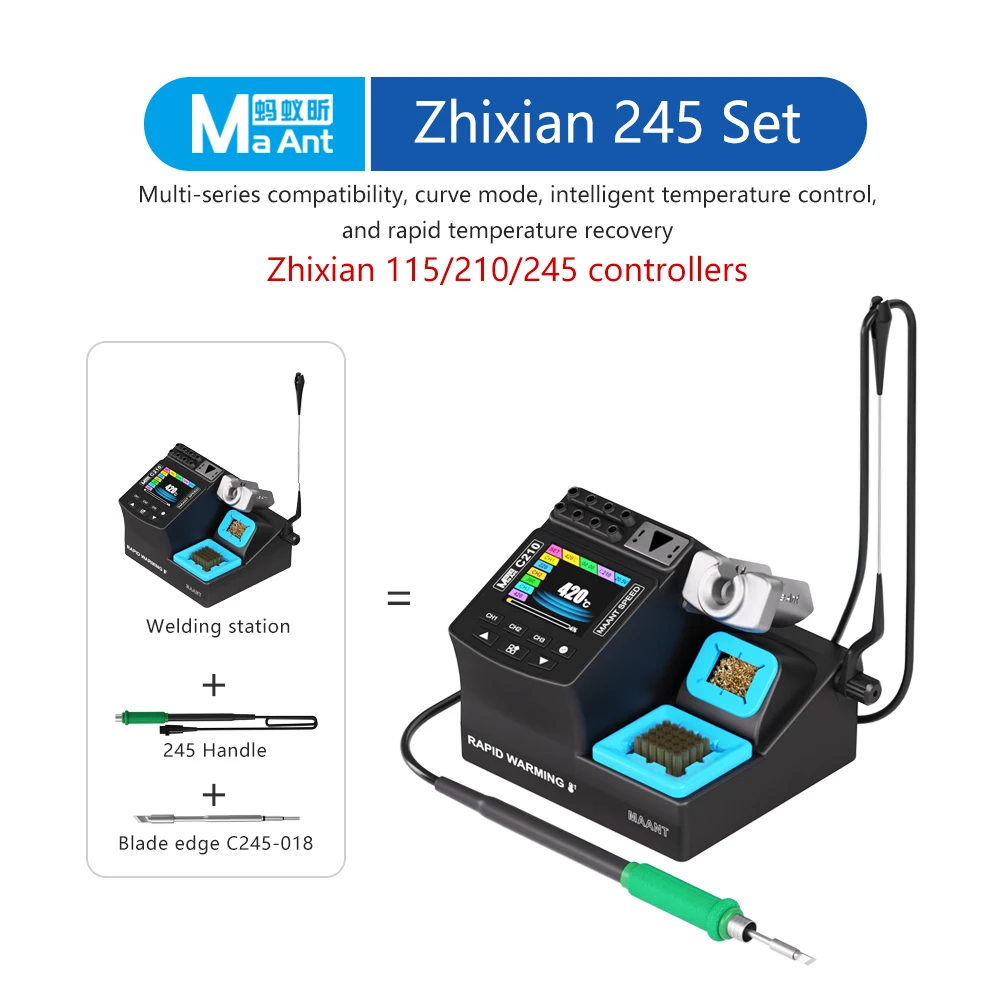 MaAnt C210 Precision ZhiXian Welding Station 245/210/115 Controller 200w Color Screen Digital Display For Mobile Phones Repair