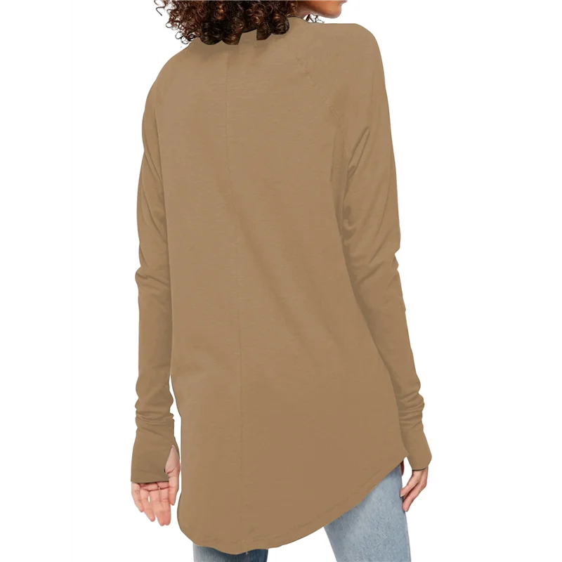 

A83F-Womens Trendy Fall Tops Oversized Long Sleeve Thumb Holes Shirts Casual Crewneck Loose Fit Fashion Clothes