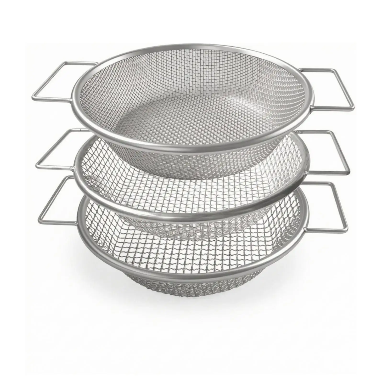 Soil Sifting Sieve Galvanized Iron Garden Soil Sieve Three Mesh Sizes Compost Sifter with Handles for Outdoor Beds