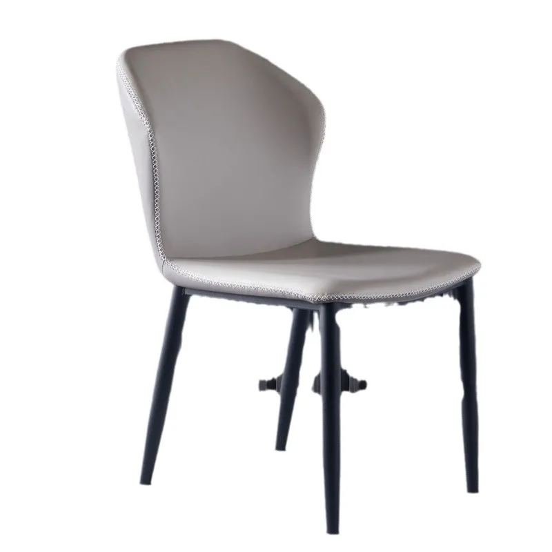 *For Comfortable High Density Foam Padding Ergonomic Backrest Eco Faux Leather Upholstered Accent Dining Room Chairs With Metal