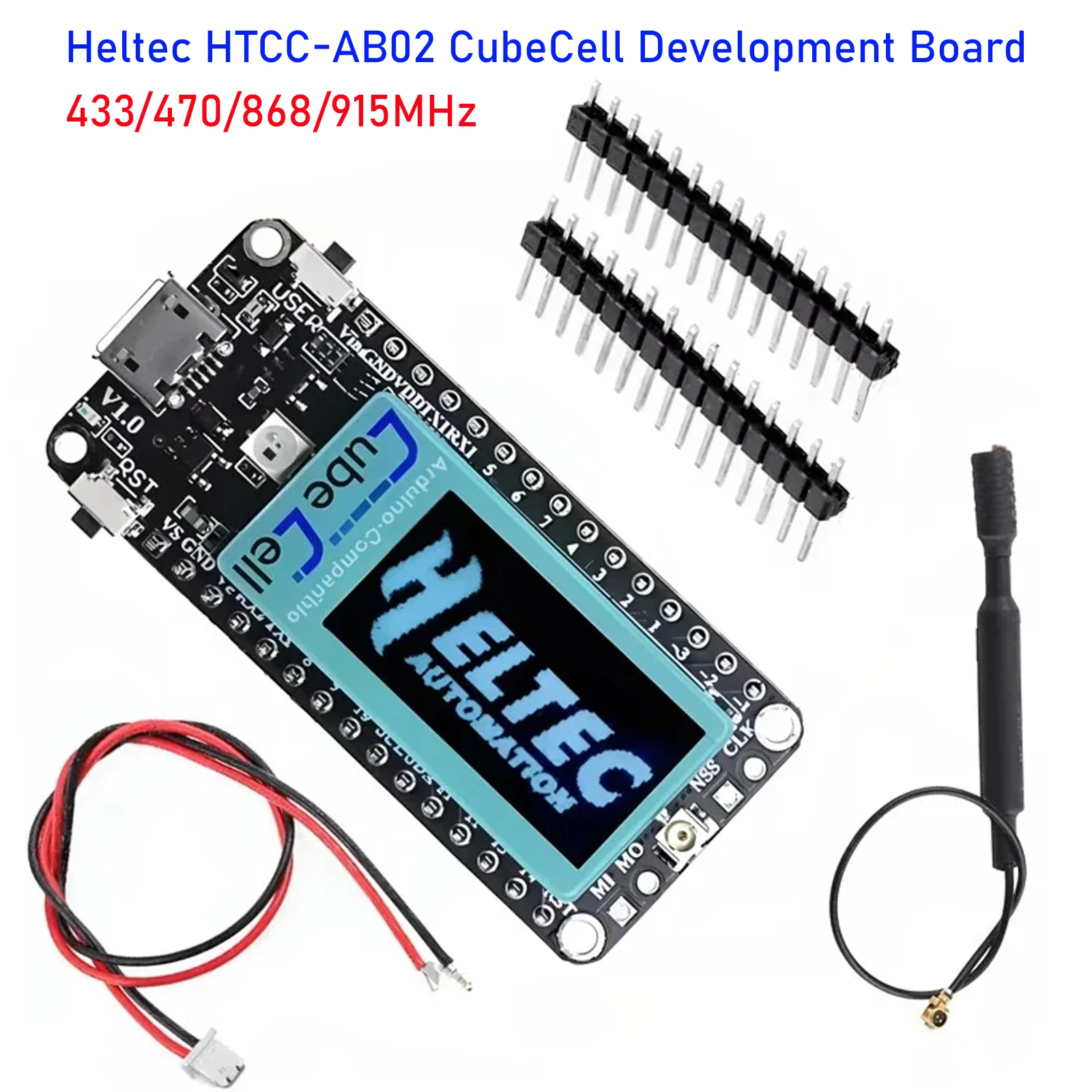 heltec-htcc-ab02-cubecell開発ボード、096インチoledディスプレイ搭載、asr6502統合、arduino用sx1262（868-915mhz）