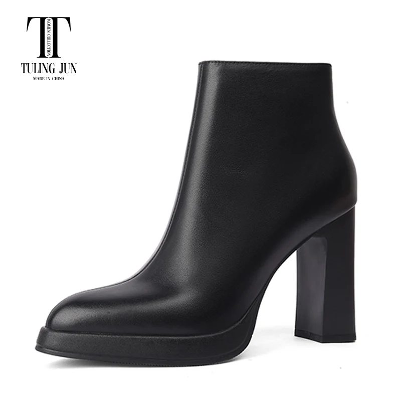 

TULING JUN 2023 New Autumn And Winter Women's Boot Pointed Toe High Heels Fashion Elegant Temperament Nobility Shoes For Women L