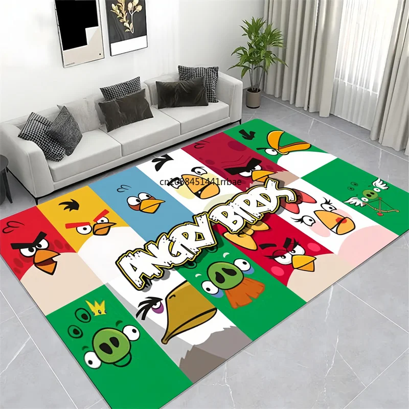 

AA-Angry Birds Game Cartoon Printed Large Carpet,Living Room Bedroom Sofa Area Rug,Floormats,bath Mat,Kid's playmat