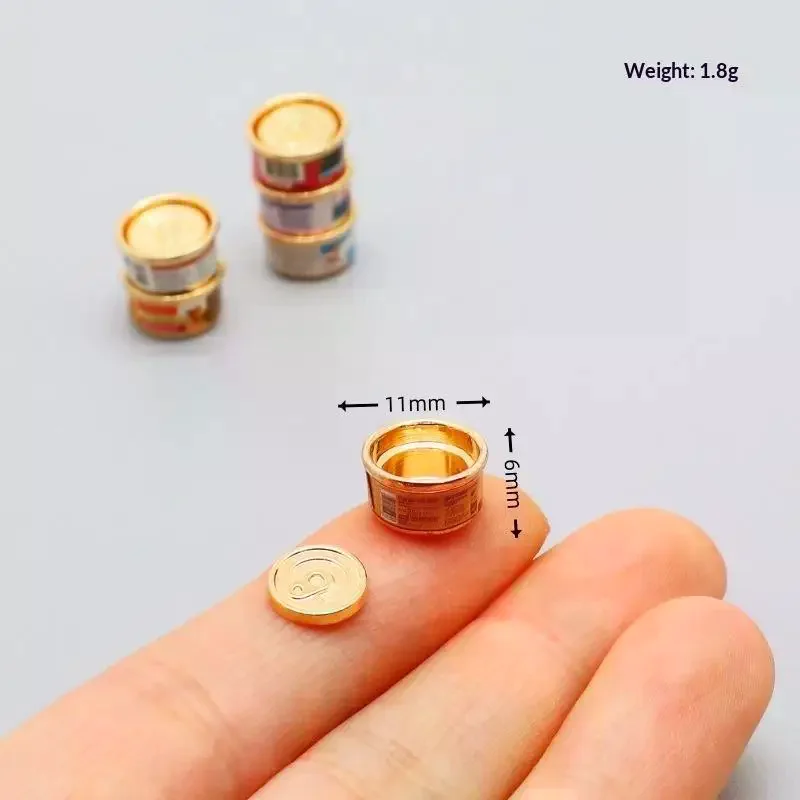 1/5Pcs Pretend Play Toys 1/12 Dollhouse Simulation Cat/Dog Can Mini Pet Food Toy Dolls House Home Decorations
