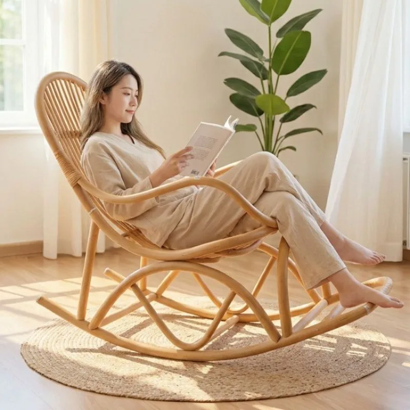 Rattan chair lazy sofa chair full rattan recliner old man lazy couch