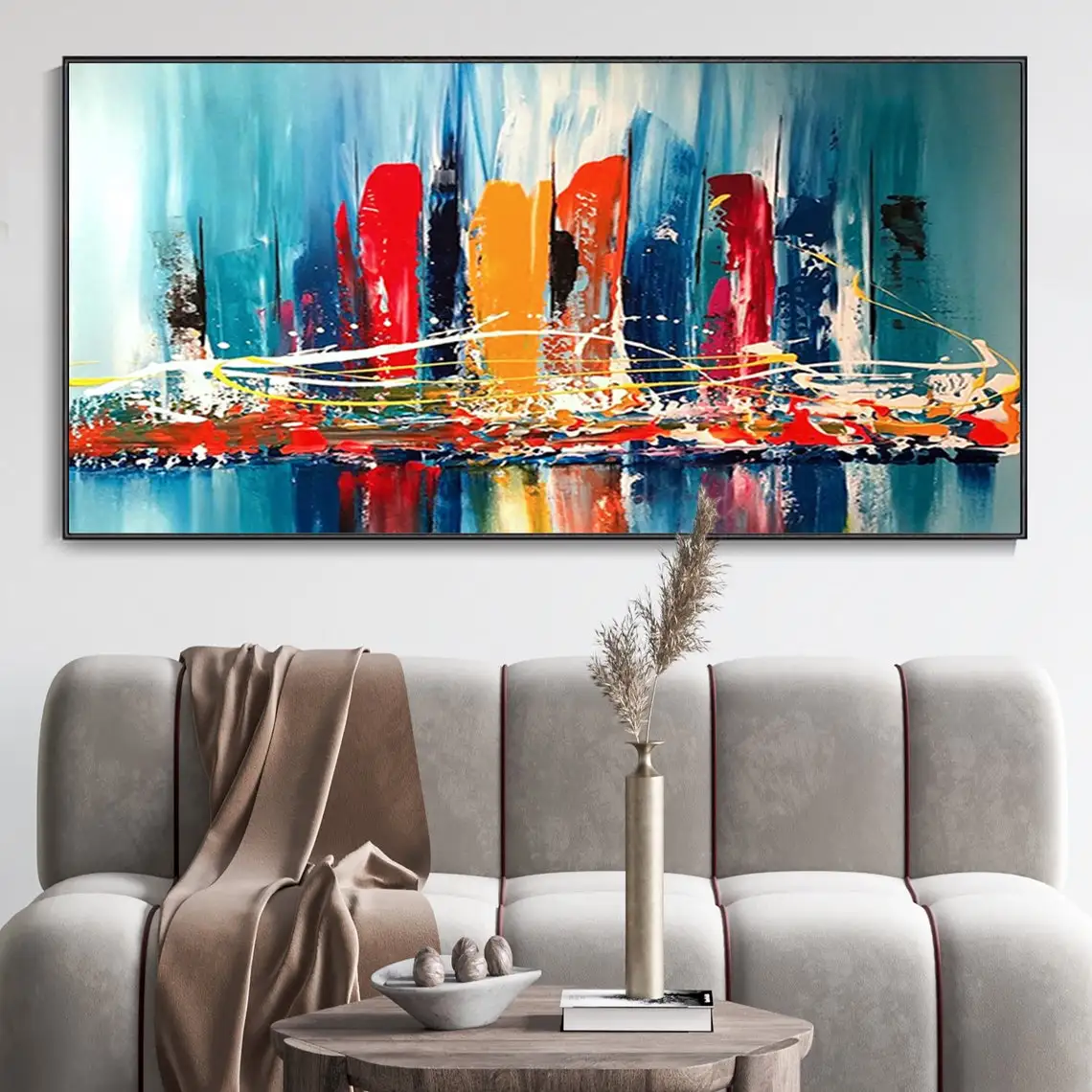 

Красочный Парусник на Холсте Ручная Картина Маслом Абстрактный Пейзаж Бохо Искусство Декор Гостиной Искусство Мода Настенное Искусство Настенный Декор