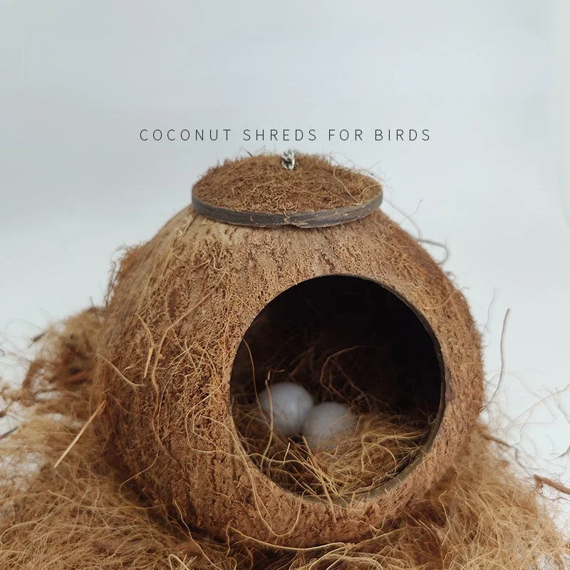 1 Pack Coconut Fiber Bird House Natural Nesting Material for Birds Doves Canaries Finches Budgies Parakeets Bird Cage Decoration