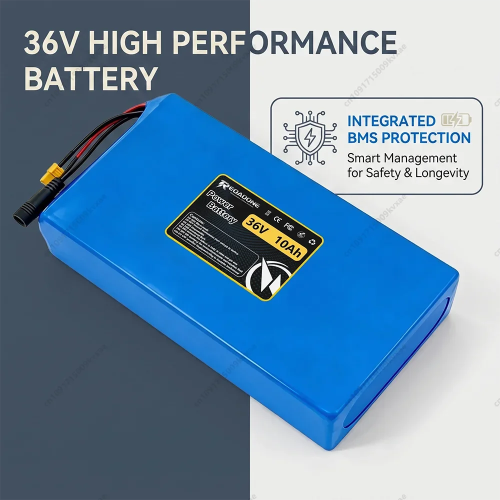 Replacement 36V 10Ah 10S4P Lithium Ion Battery Pack for 500W E-Skateboard Longboard Scooter Built-in BMS