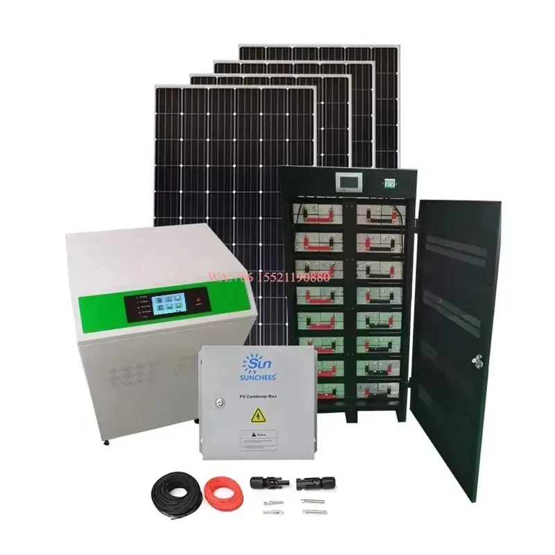 wmwmnu 10KW 15KW Off Grid Solar Power System Kit With LiFePO4 Lithium Battery Bank for Home Use