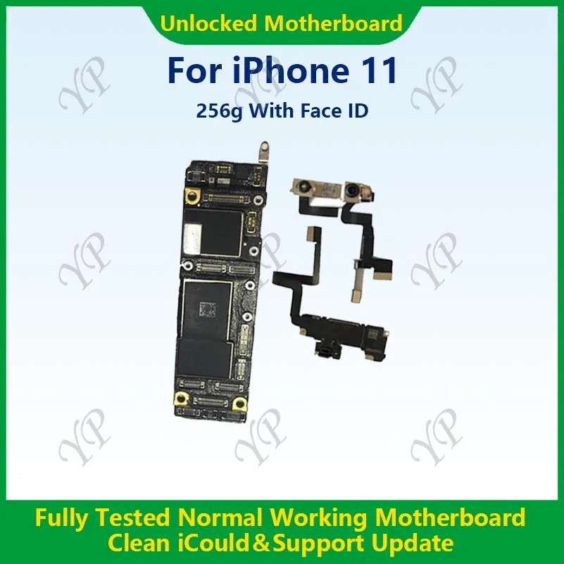 New! Fully Tested Authentic Motherboard For iPhone 11 Pro Max 64g/256g Unlocked Mainboard Without Face ID Clean iCloud Fast