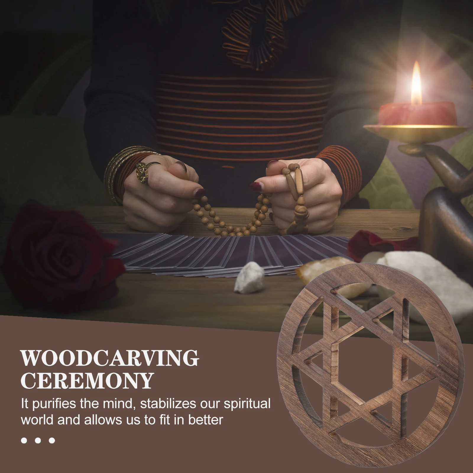 

Wooden Altar Retro Pentagram Wall Art Home Wall Decorations For Living Room Rituals Living Room Entryway Decorations