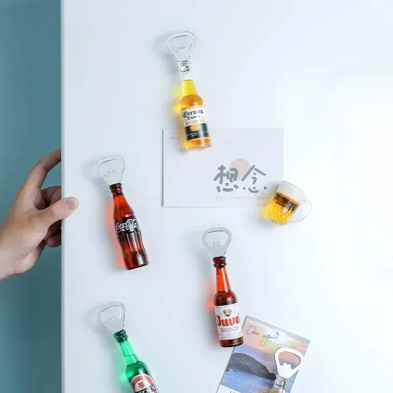 Beer Shape Bottle Opener Refrigerator Magnet for Kitchen Fridge Magnetic Decoration Beer Bottle Opener Kitchen Tools & Gadgets