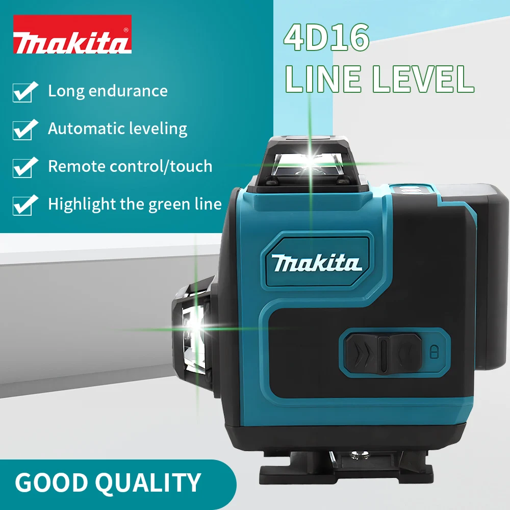 

Makita 4D 16 Line Level Tools Green Light Automatic Leveling Remote Control 360° Horizontal And Vertical Cross Laser Level