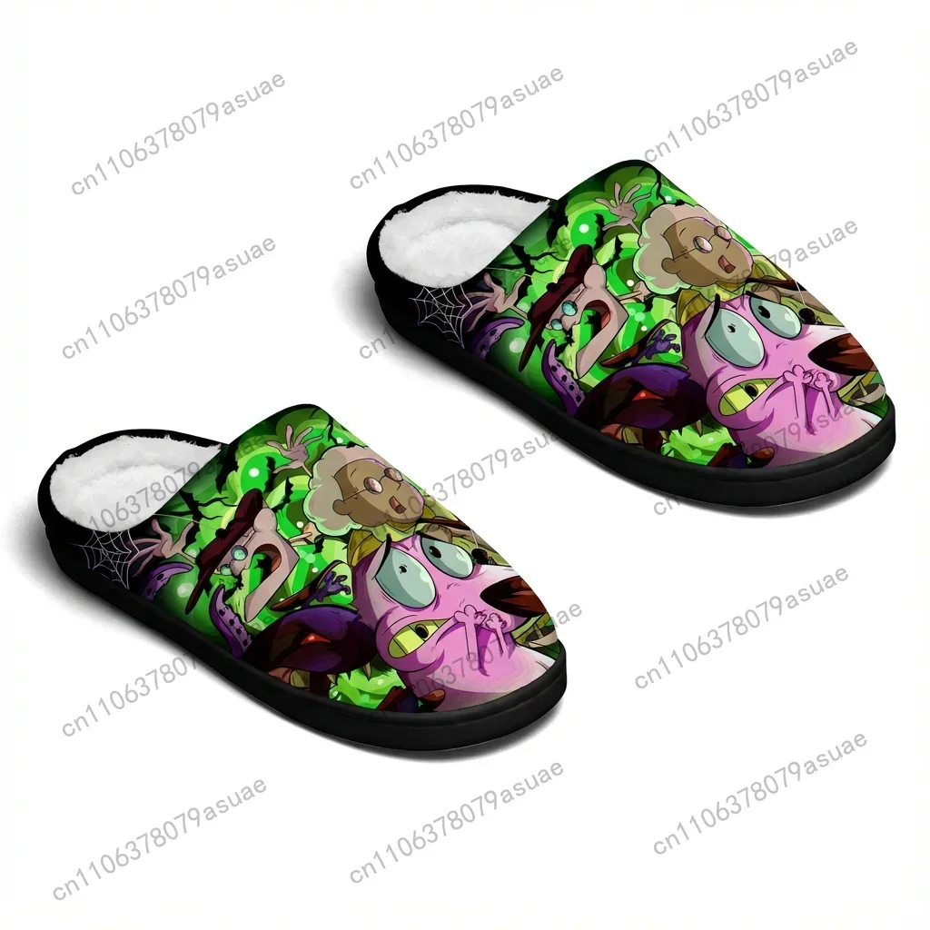 Courage the Cowardly Dog Home Cotton Slippers Mens Womens Bedroom Keep Warm Cotton Slippers Custom Slipper
