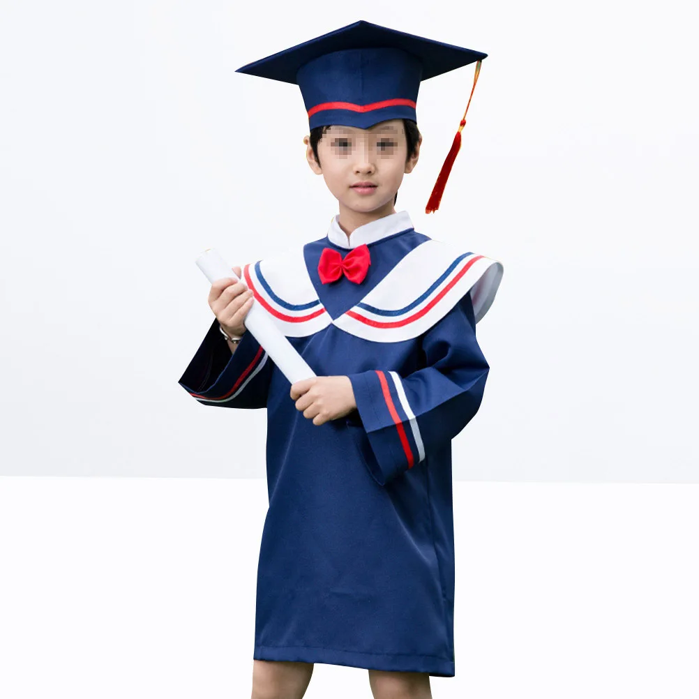 Set di costumi Phd per bambini, abito da laurea e berretto, uniformi scolastiche da dottore, design elegante per la cerimonia di laurea dei bambini, riutilizzabili
