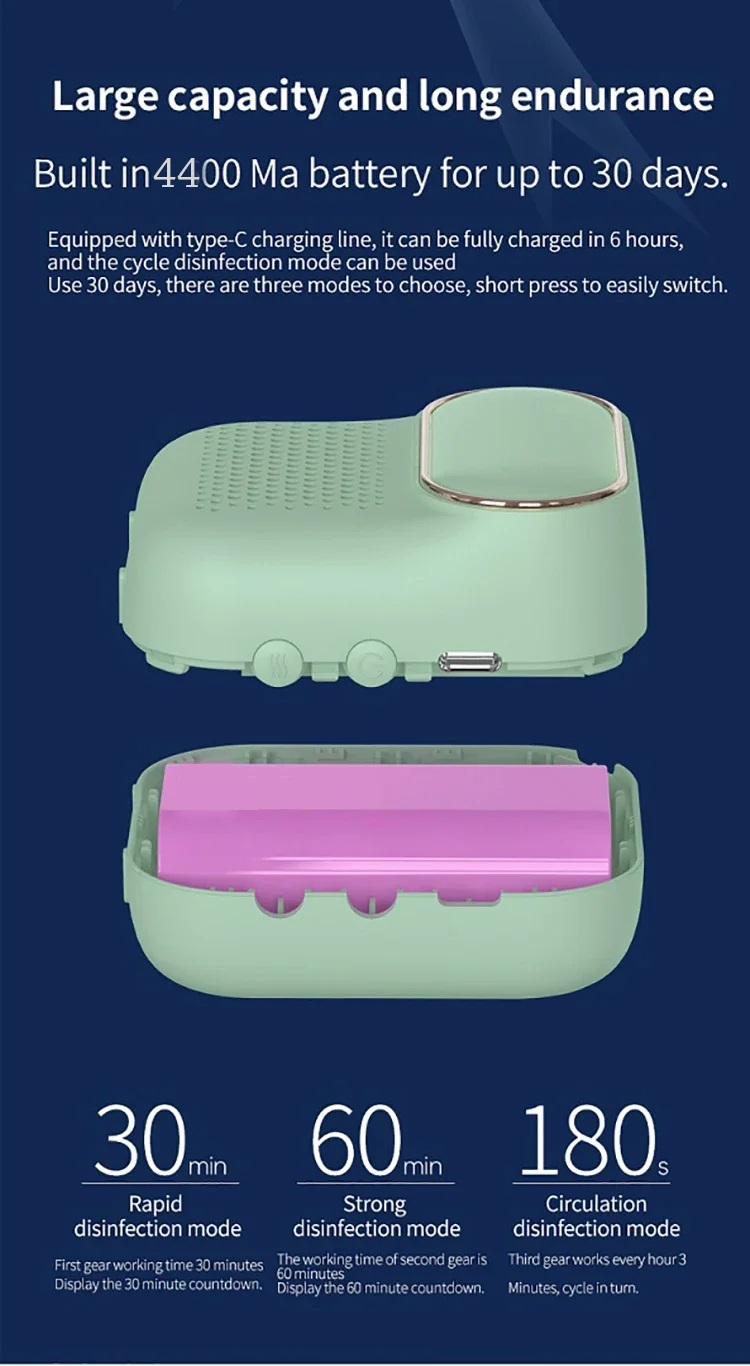 Ozon-Generator, Luftreiniger, Kühlschrank-Deodorierer, Sterilisator, Luftreinigung, Haushalt, Küche, Frischhaltung, wiederaufladbar – Detail 9