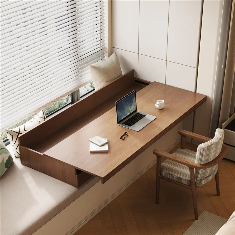 Solid wood locker with drawers bay window table pull-out desk children's study table household computer table