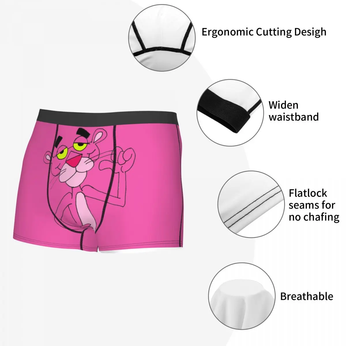 Custom Cool Panthers Cartoon Boxers Shorts Panties Men\'s Underpants Comfortable Briefs Underwear