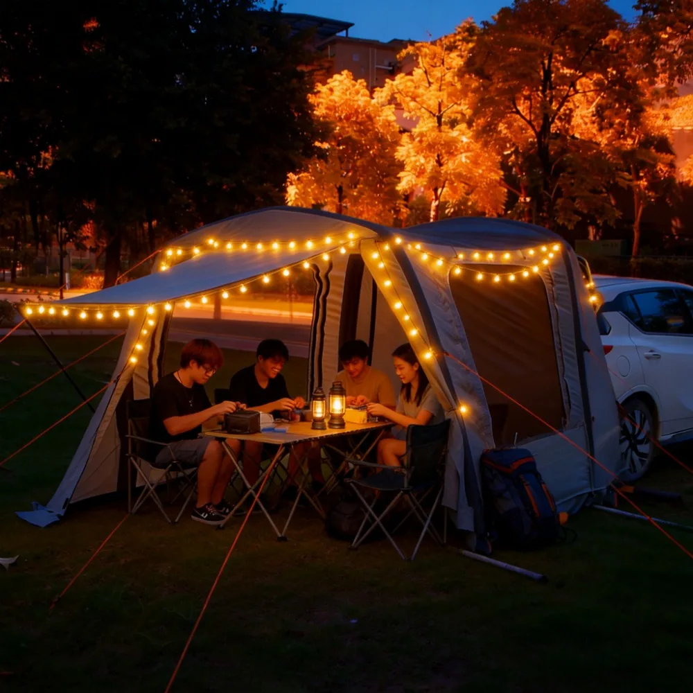 210D Oxford Inflatable Car Rear Tent Waterproof Large Space Outdoor Camping Tent for Self Driving Tourism Barbecue Tunnel Yurt