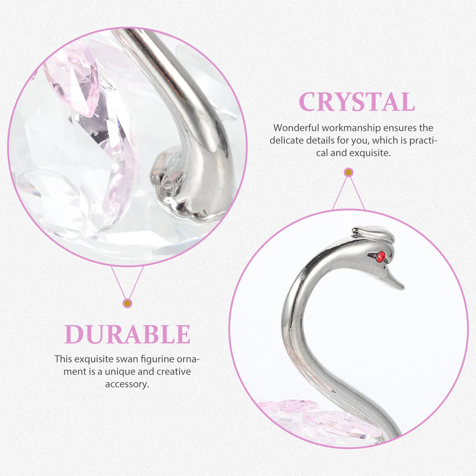 

Premium Crystal Decor Swan Ornament Compact Size Creative Desktop Decoration Exquisite Swan Statue Wedding Birthday Gift