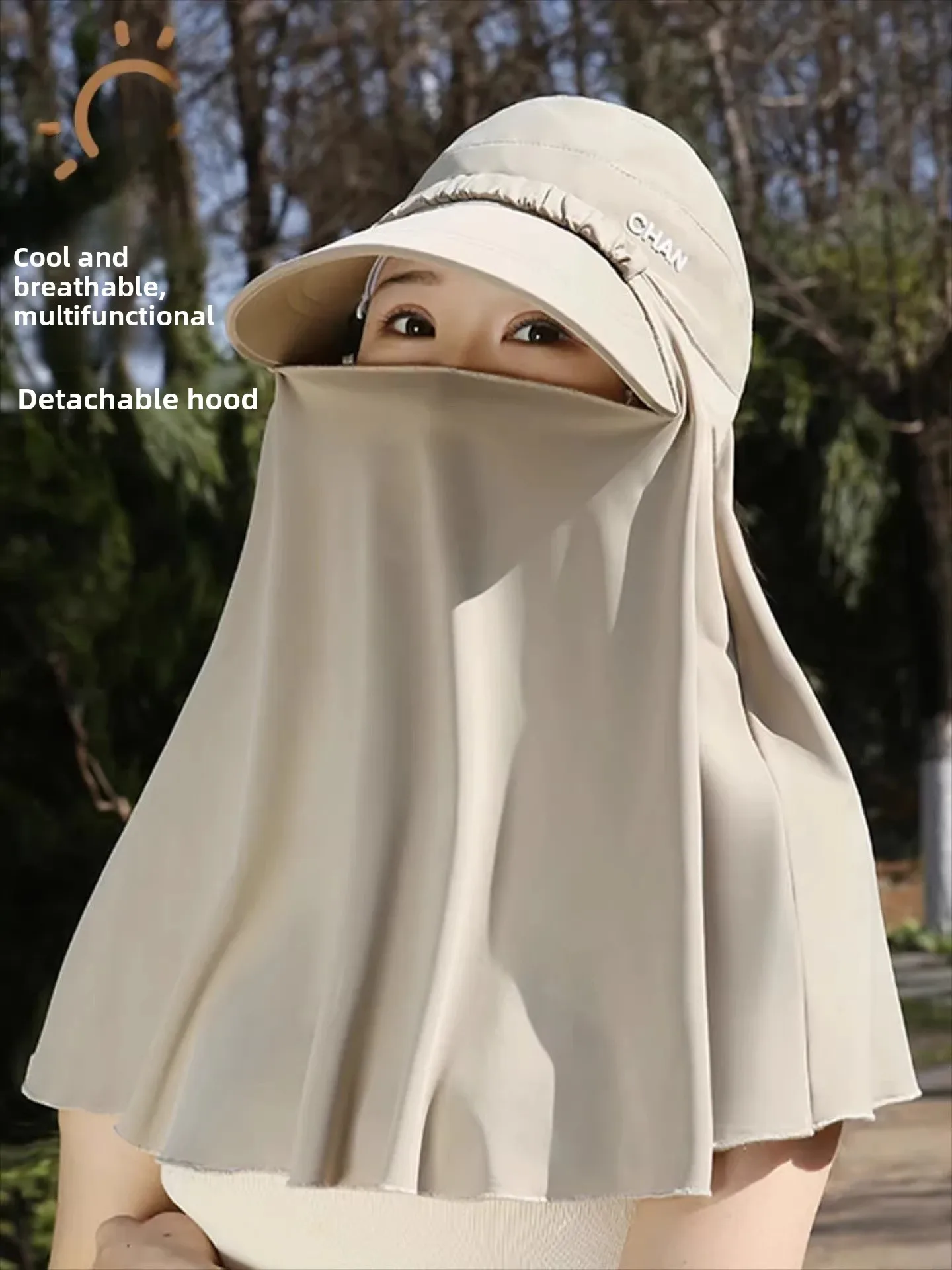 women's-summer-uv-protection-shawl-hat-mask-integrated-breathable-sunscreen-shoulder-cover-trendy-polyester-fiber-hat