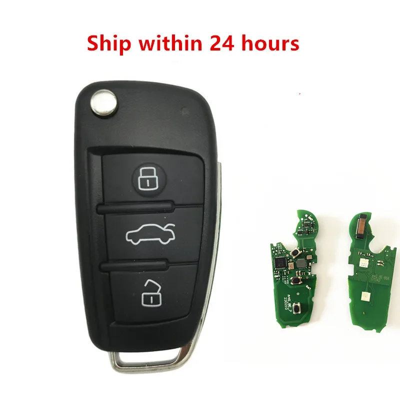 

Car Remote Key For Audi Q7 FCCID 8E0837220AF 868 433 Mhz 8E Chip Auto Smart Control Replace Flip Key Hot