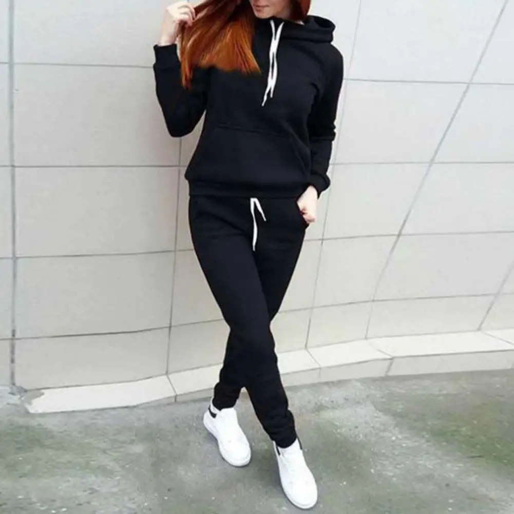 New Women\'s Hoodie Suit, Fashion Spring And Autumn Men And Women Pullover Hoodie + Pants 2 Sets, Outdoor Jogging Sportswear Suit