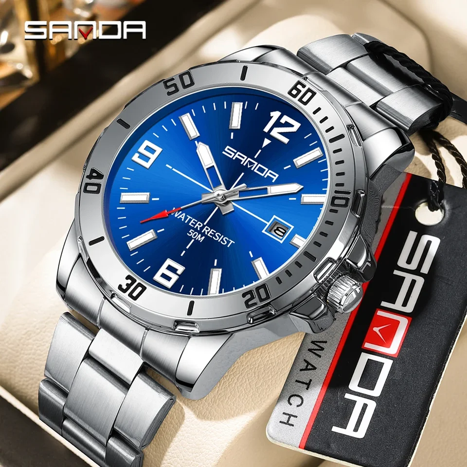 SANDA 3265 3266 Men's Electronic Watch Large Dial Multi functional