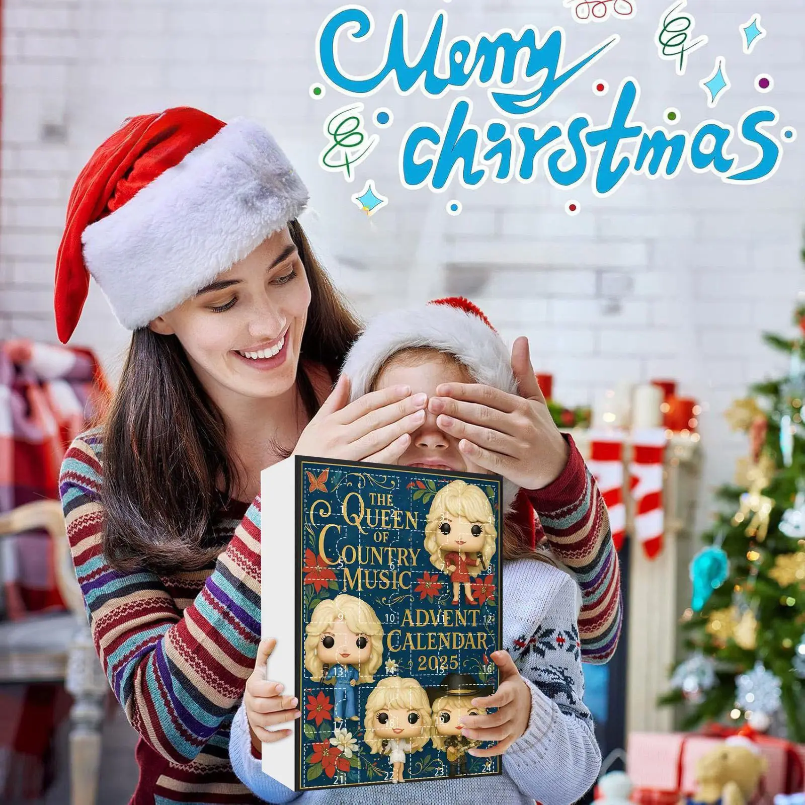 

2024 Королева Страны Музыка Долли Партон 24-дневный сюрприз Обратный отсчет Рождественский календарь Рождественская елка Украшение