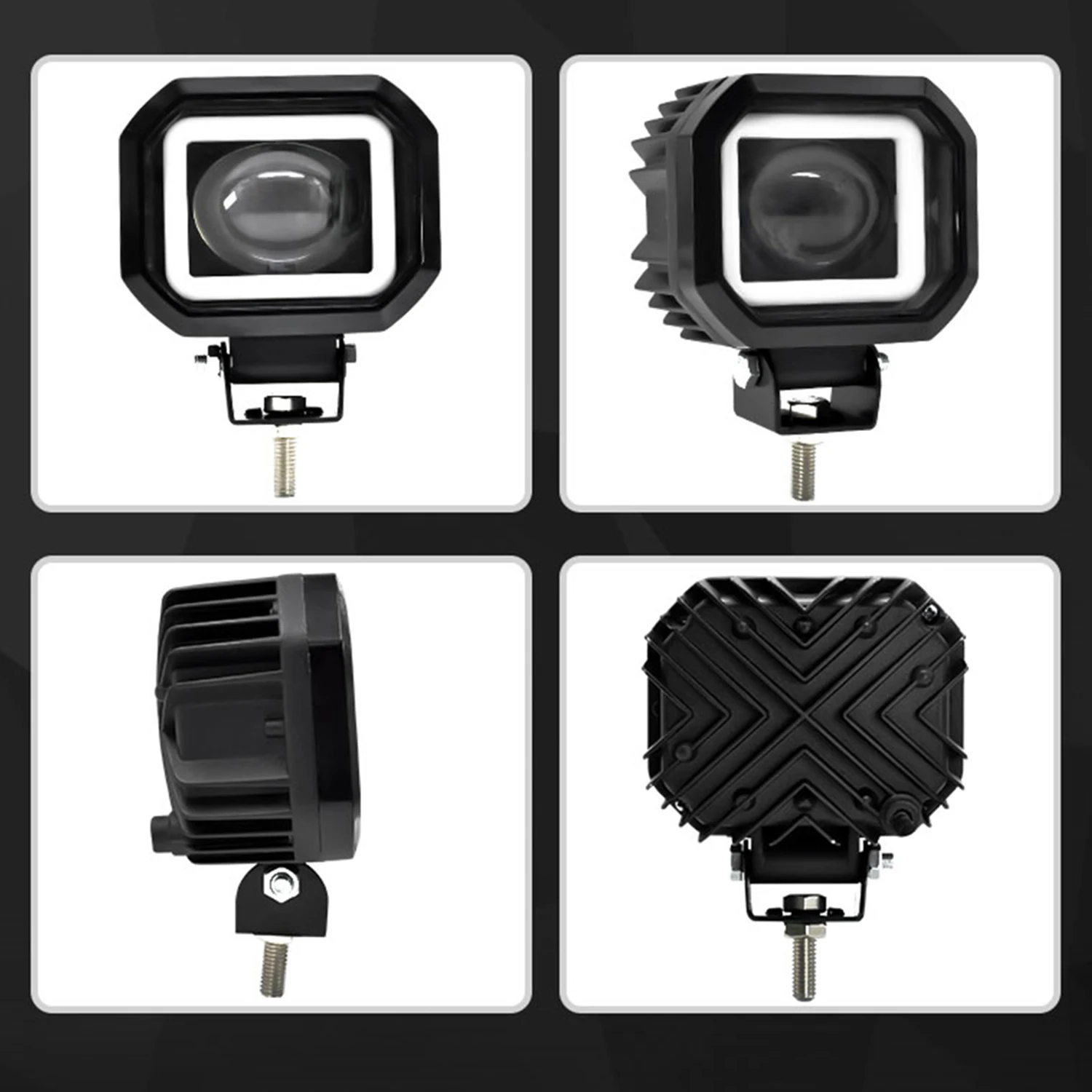 2 Pcs Motorcycle Spotlights Fisheye Lens White Light For Car Motorcycle Atv Square Motorcycle Accessories Concentrating Light