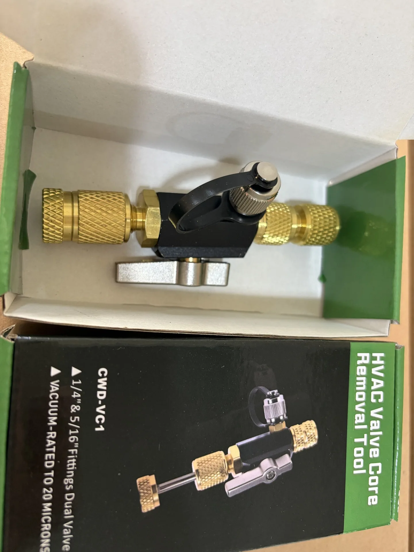 Time Saving 1/4″ Valve Core Removal Tool Dual Valve with Sight Glass- HVAC Valve Tool