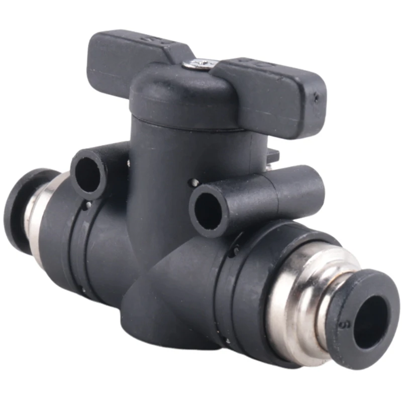 6Mm Push Connect Valve Ball Valve 6Mm Air Flow Control Valve Quick Connect Valve Tube Fittings 3 Pack Durable Easy To Use