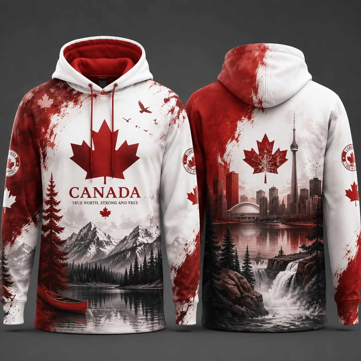Home Decor Canada - Felpa con Cappuccio Stampata in 3D