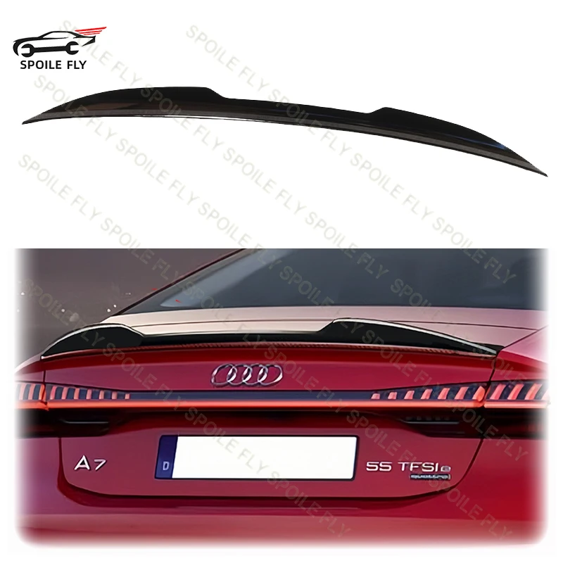 

New Design 2019 To 2024 For Audi A7 S7 RS7 C8 Sportback PSM Style Spoiler Wing Lip Cover Gloss Black High Quality ABS Body Kit