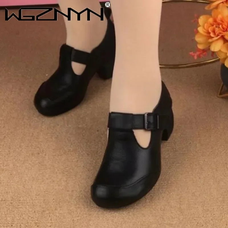 Fashion Handmade Retro Style Women Platform Shoes Summer Autumn Genuine PU Leather Wedges Heel Shallow Casual High Heels Shoes