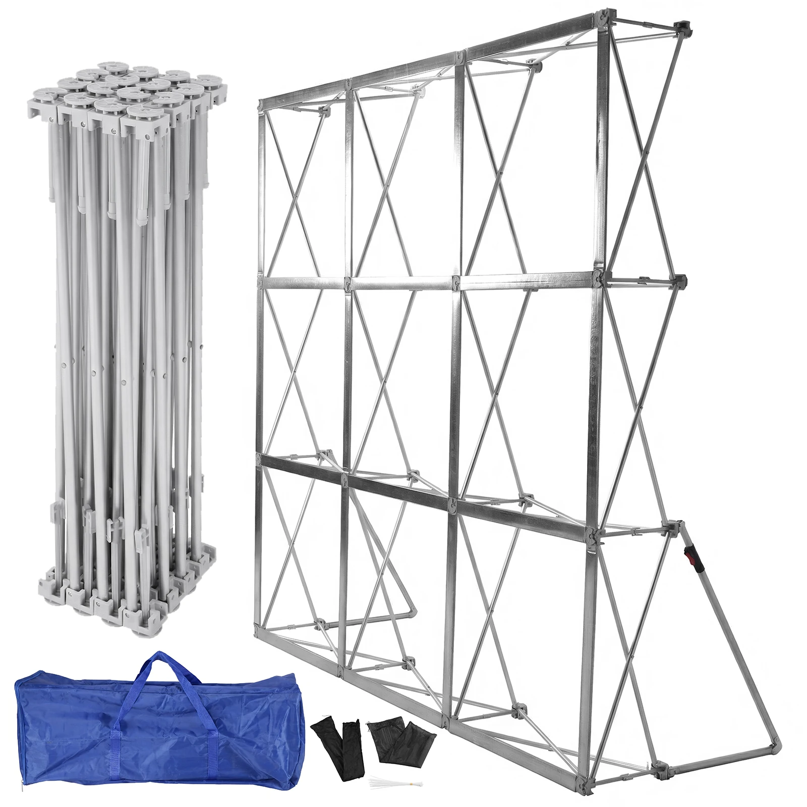 Estructura de Fondo Portátil para Stand, Desmontable, de Tela Tensada, Soporte Plegable Ligero para Ferias Comerciales