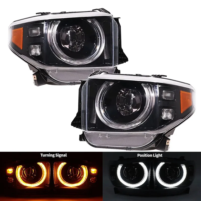

For Toyota Tundra 2014-2021 Front LED Headlight Projector High Low Beam Turn Signal DRL for Pickup Truck Side Marker Lights