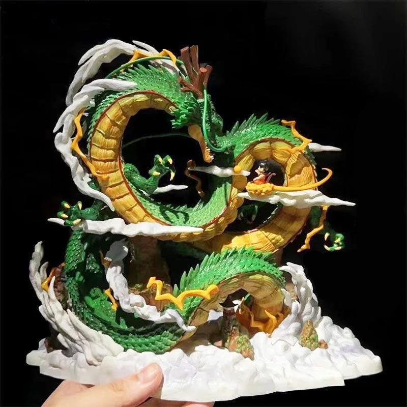 24cm 드래곤볼 애니메이션 캐릭터 손오공과 셴롱 모델 수제 PVC 피규어 장식품 장난감 선물