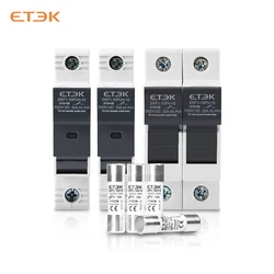 ETEK 1P 2P DC Fuse Holders Solar PV 10*38mm DC 1000V Fuse Base r Solar Photovoltaic System Protection Protector  EKFL