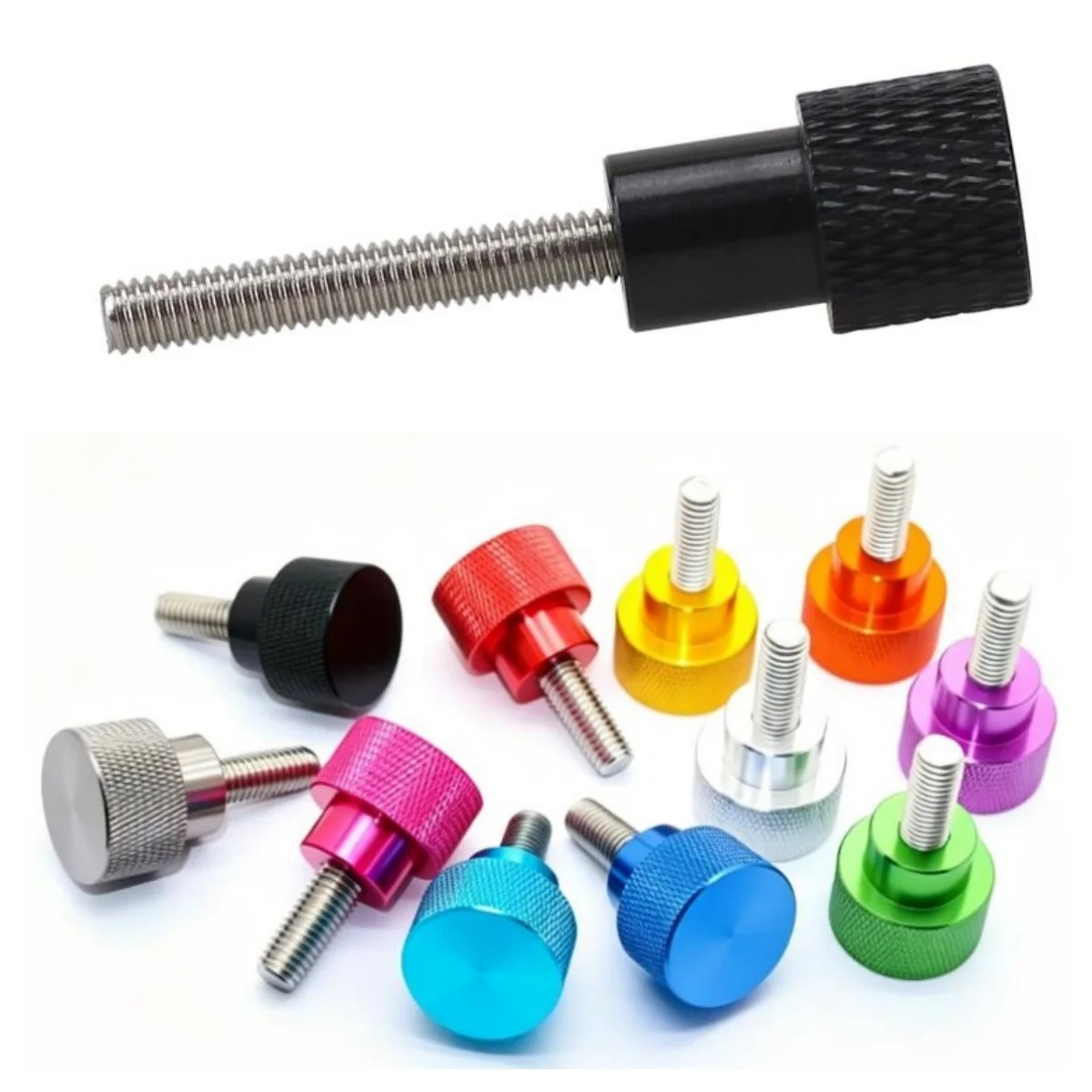Xyfster Aluminum Thumbscrew M3 M4 M5 M6 Aluminum Knurled Head Stainless Steel Threaded Hand Tighten Thumb Screws