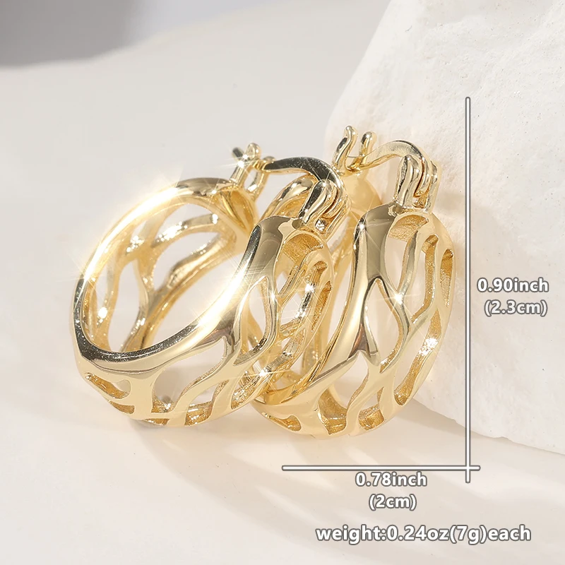 موضة موجزة الذهبي مطلي جوفاء هوب القرط للنساء رائعة الشرير نمط حفلة مأدبة مجوهرات اكسسوارات الحرف هدية #5