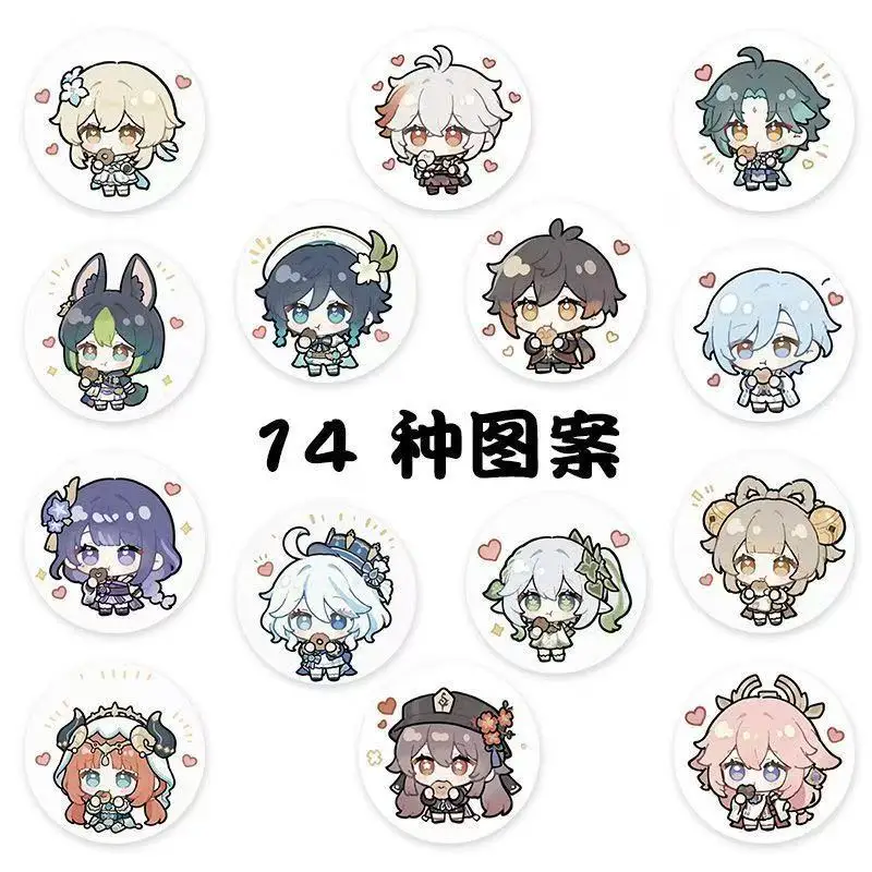 500 Stück/Rolle Cartoon Genshin Impact Chibi Siegelaufkleber DIY PVC Laptop-Aufkleber Dekoration Belohnungsgeschenk Spielzeug