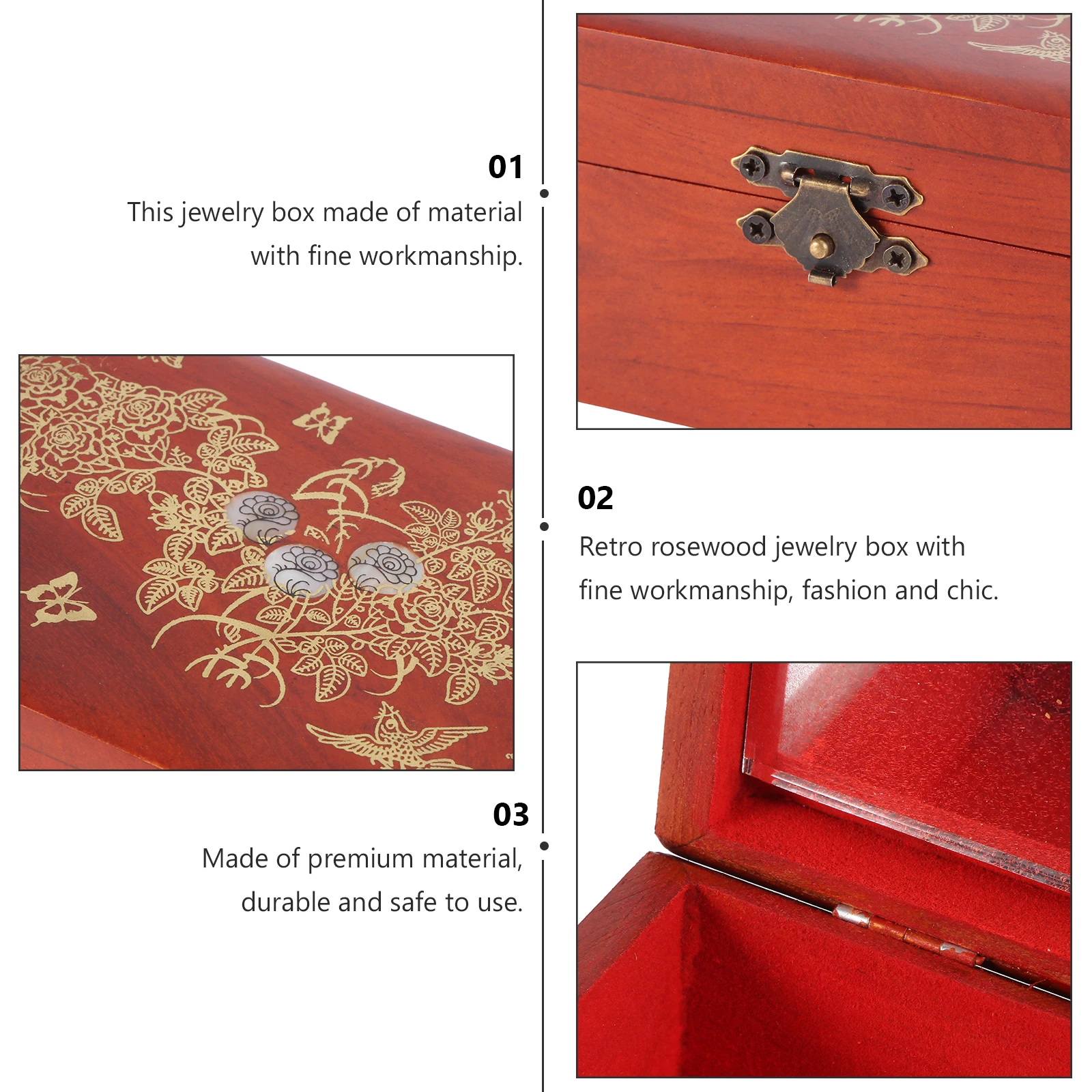 

Retro Jewelry Box Durable Safe Small Size Perfect for Earrings Rings Beads Vintage Storage Container Trinket Case