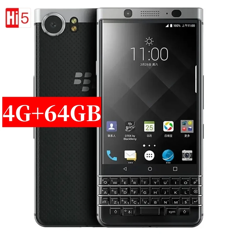 Оригинальная разблокированная клавиатура BlackBerry Keyone K1 QWERTY 12MP 4G LTE 4,5 дюйма, 4 ГБ ОЗУ, 64 ГБ ПЗУ, используемый через Android телефон