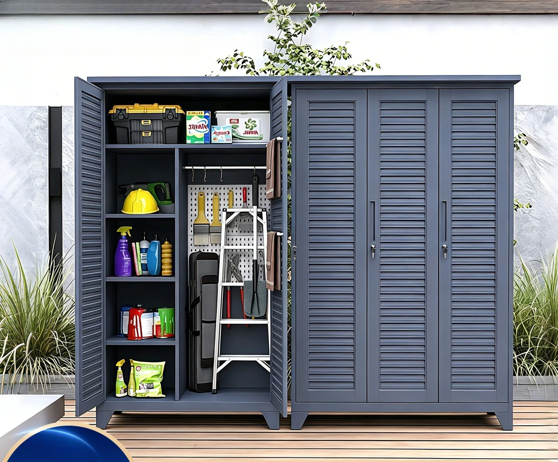 DSA outdoor locker waterproof sunscreen villa courtyard louver door storage cabinet garden balcony cleaning tools utility