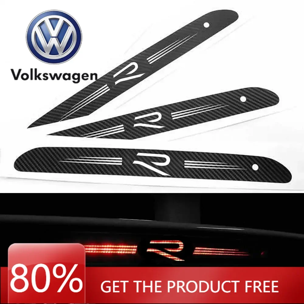 

Для VW Volkswagen Jetta MK5 Golf Carbon Автомобильный задний высокий стоп-сигнал, фирменная наклейка, накладка для Volkswagen VW New R Line Logo GTI G