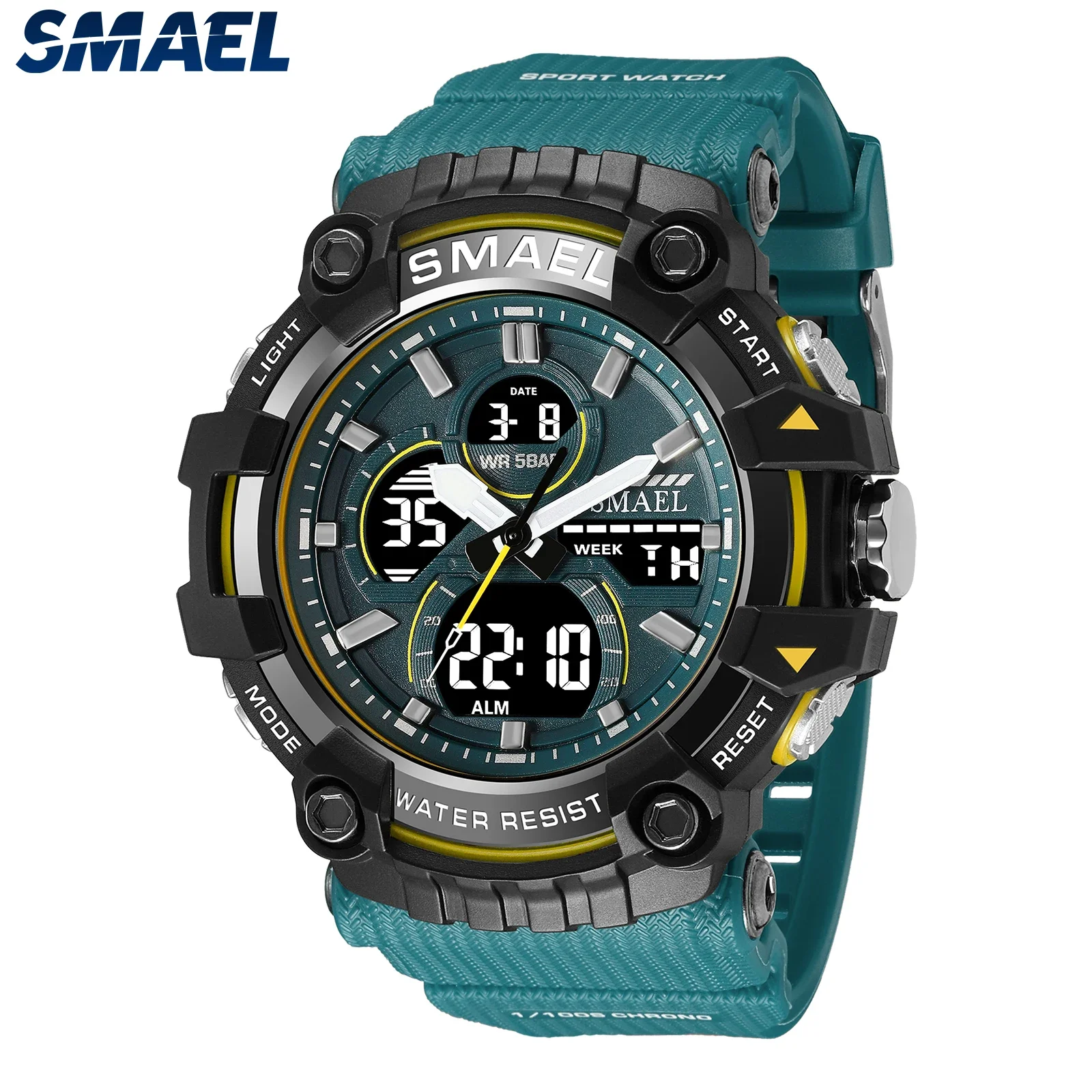 SMAEL Tactical Watch Male Student Sports Dual Display Digital Waterproof Glow Men\'s Watch 8079