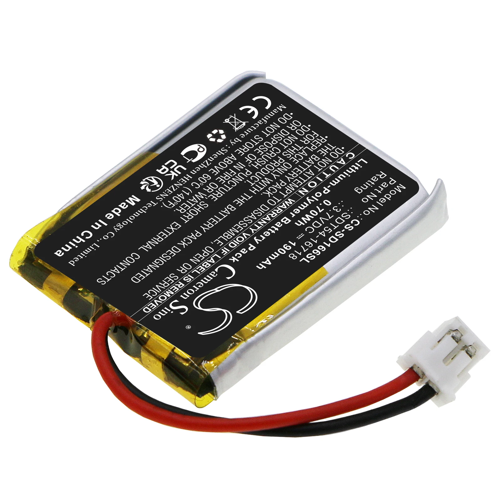 Replacement Battery for Sportdog:SDT54-16718,YardTrainer YT-100 Collar,SDT54-16683,No Bark Collar SBC-10,Dog Collar-190mAh