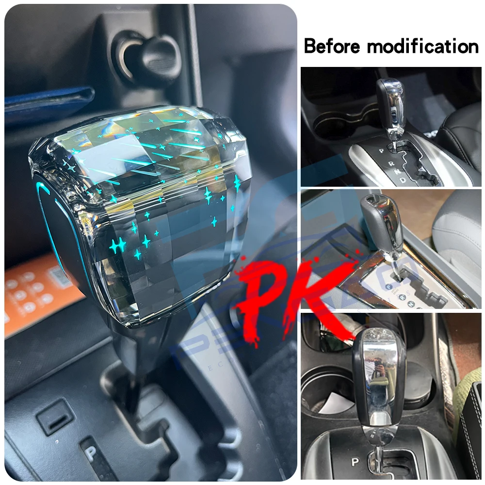 

For Dodge Caliber Avenger Journey Fiat Fierce car gear shift shifter shift stick handle led Crystal colorful gearbox