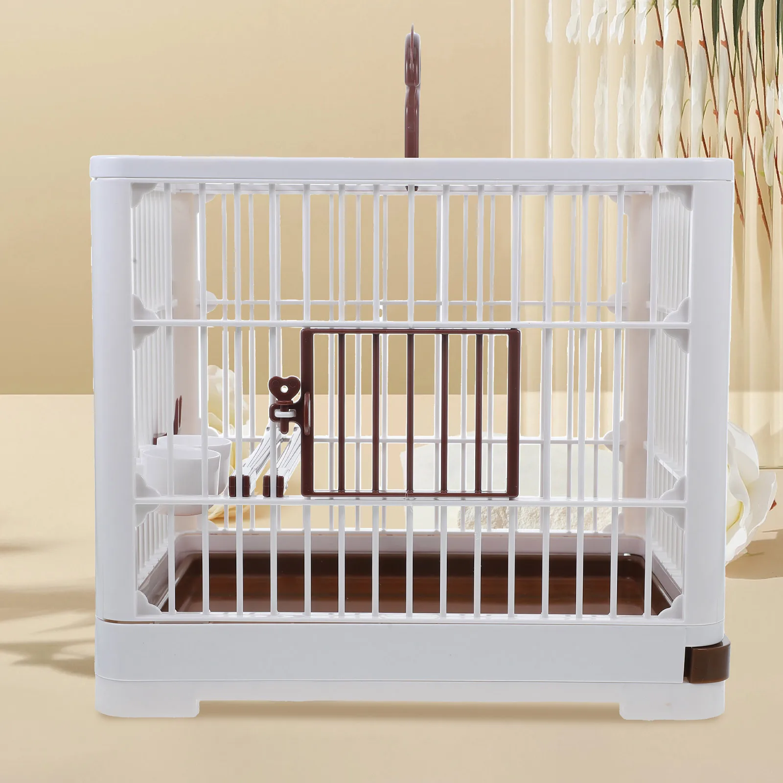 

Lightweight Portable Bird Travel Cage Parrot Carrier for Small Birds Parakeets Outdoor Travel Carrier Plastic Cage for Pigeons